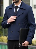 بارانی کراپ سرمه ای کارلوتی کد r119