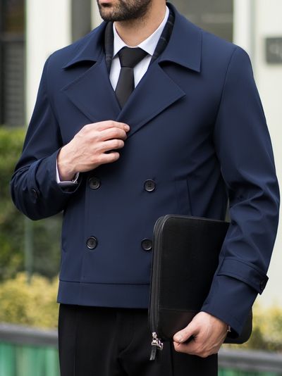 بارانی کراپ سرمه ای کارلوتی کد r119