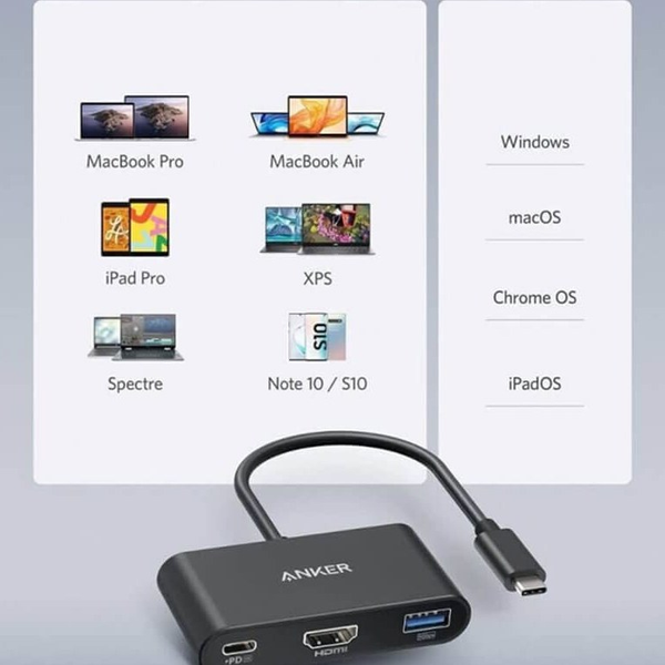 هاب 3 پورت انکر PowerExpand 3-in-1 USB-C PD Hub – مدل A8339