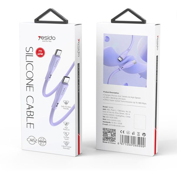 کابل usb-C یسیدو مدل CA152 طول 1 متر با گارانتی شرکتی