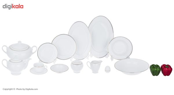 سرویس غذا خوری 102 پارچه چینی زرین ایران سری ایتالیا اف مدل Sepidar درجه عالی