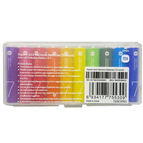 باتری نیم قلمی شیائومی مدل LR03 مجموعه 10 عددی