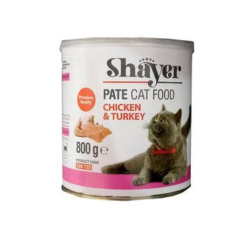 کنسرو غذای گربه شایر مدل Chicken&amp;turkey وزن 800 گرم