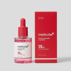 سرم روشن کننده پوست مدیکیوب مدل TXA + NIACINAMIDE 15% مناسب برای انواع  پوست حجم 30 میلی لیتر