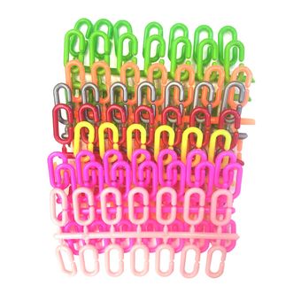آویز قفس پرنده پلاستیکی مدل زنجیری بسته 120 عددی مناسب سرگرمی و آموزشی با ابعاد 25x15x5 سانتی‌متر و وزن 140 گرم