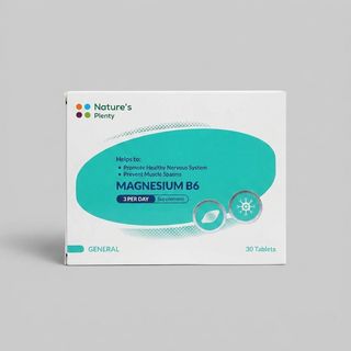 قرص مکمل منیزیم B6 نیچرز پلنتی بسته 30 عددی مناسب بزرگسالان برای تقویت سلامت استخوان و سیستم عصبی و پیشگیری از اسپاسم عضلانی ساخ