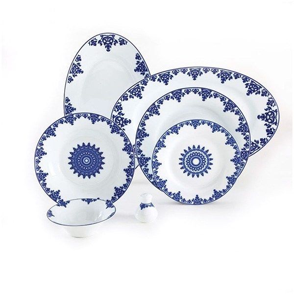 سرویس غذاخوری 35 پارچه چینی زرین ایران سری شهرزاد مدل سمرقند درجه عالی