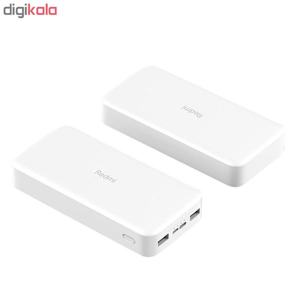 پاوربانک شیائومی مدل Redmi ظرفیت 20000 میلی آمپرساعت به همراه کابل تبدیل microUSB