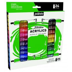 رنگ اکریلیک pebeo حجم 12 میلی لیتر بسته 24 عددی