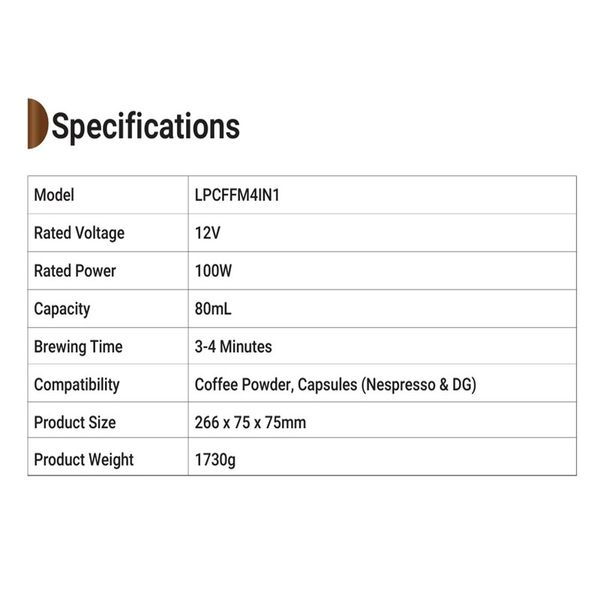 دستگاه اسپرسوساز مسافرتی و شارژی (4 در 1) از برند LePresso