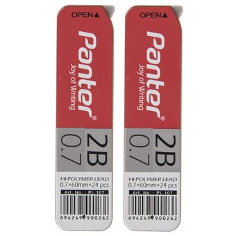 نوک مداد نوکی 0.7 , 5/. میلی متری پنتر مدل Hi-Polymer بسته 12 عددی