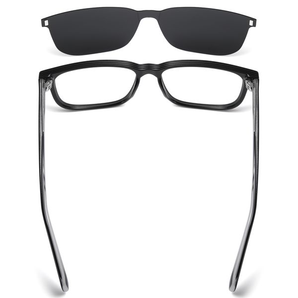 فریم عینک طبی مدل CG7201C01P109 Polarized Double Switch به همراه کاور آفتابی