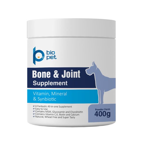 مکمل مفاصل و استخوان سگ بایو پت مدل Bone and Joint وزن 400 گرم