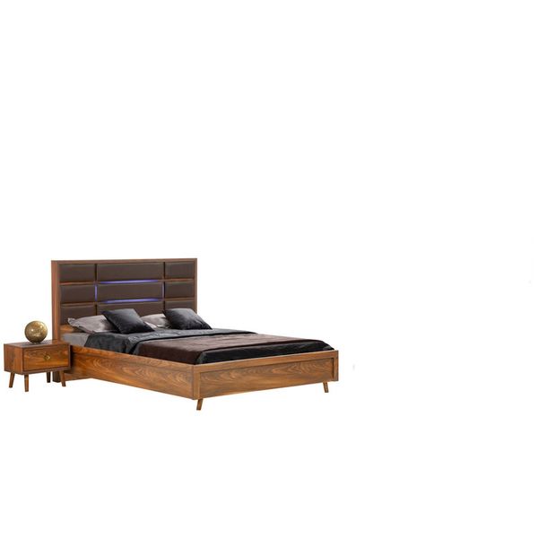 تخت خواب دو نفره مدل 2120 سایز 160×200  سانتی متر به همراه پاتختی