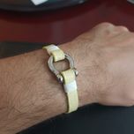 دستبند چرم طبیعی مردانه بند باریک برسانو مدل آریانا کد 4622