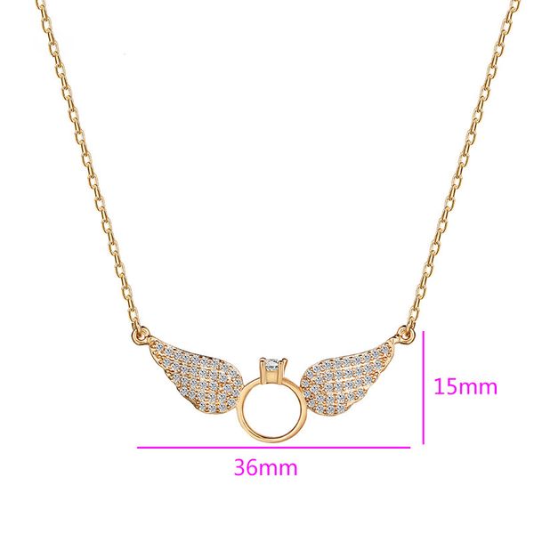 گردنبند زنانه مدل حلقه و بال کد N3034