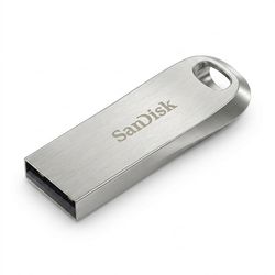 فلش مموری سن دیسک Ultra Luxe ظرفیت 64 گیگابایت با رابط USB 3.1 سرعت خواندن تا 150 مگابایت بر ثانیه، بدنه فلزی مقاوم، پشتیبانی از