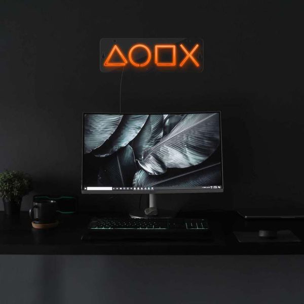 چراغ نئونی دیواری آرن تیم طرح آیکون دسته پلی استیشن کد3