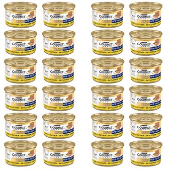 کنسرو گربه گورمت مدل پته گوشت / مرغ وزن 85 گرم بسته 24 عددی