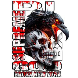 برچسب DTF استیکر حرارتی لباس مدل کلاغ و اسکلت