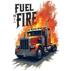 برچسب DTF استیکر حرارتی لباس مدل کامیون آمریکایی