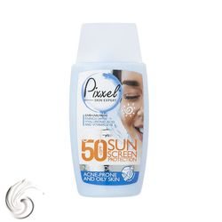 کرم ضدآفتاب بی‌رنگ پیکسل SPF50 مناسب پوست‌ چرب تاریخ انقضا 1406