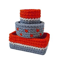 سبد قلاب بافی تریکو مدل سیسمونی کودک کد 06 مجموعه 3 عددی