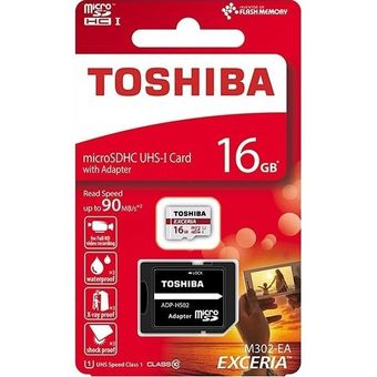 کارت حافظه‌ microSDHC توشیبا مدل M302-EA کلاس 10 استاندارد UHS-I ظرفیت 16 گیگابایت به همراه آداپتور SD