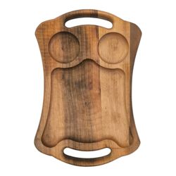 سینی سرو چوبی کاپ‌دار "والنوت پریمیوم" - شیک‌ترین انتخاب برای پذیرایی شما