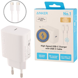 شارژر دیواری 20 وات انکر به همراه کابل USB-C به USB-C مدل B2347 ANKER PowerPort