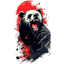 برچسب DTF استیکر حرارتی لباس مدل خشم خرس
