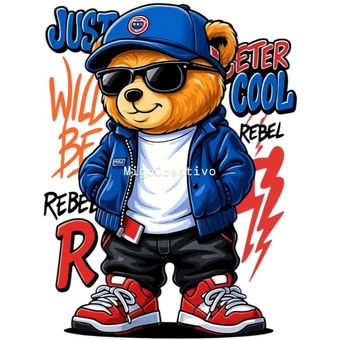 برچسب DTF استیکر حرارتی لباس خرسی جین پوش