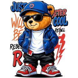 برچسب DTF استیکر حرارتی لباس خرسی جین پوش