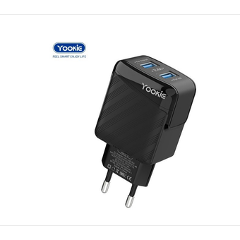 شارژردوپورت فست شارژهمراه با کابل yookieشارژ مدل ki20 20wpd