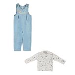 ست تی‌شرت آستین بلند و سرهمی دخترانه مدل MDSS-CH6509