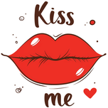 برچسب ضدآب و ضدخش اجسام مدل Kiss me