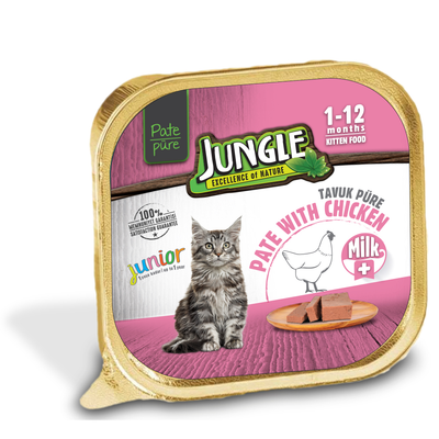 کنسرو پته بچه گربه جانگل با طعم مرغ و شیر / Jungle kitten Pate with Chicken & Milk