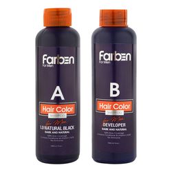شامپو مو فاربن مدل Natural Black 1.0 حجم 150 میلی لیتر مجموعه 2 عددی