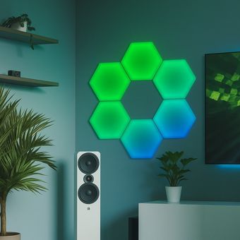 پنل LED دیواری هوشمند شش ضلعی مدل 6 تکه