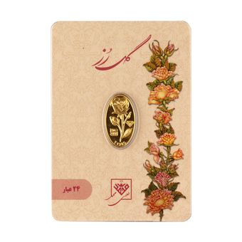 شمش طلا 24 عیار گالری تاج آبادی مدل گل رز T-0.15