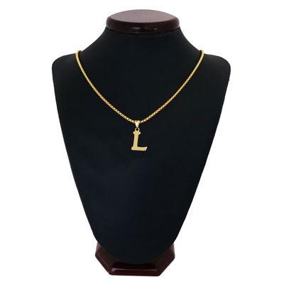 گردنبند مردانه طرح حرف L کد h016