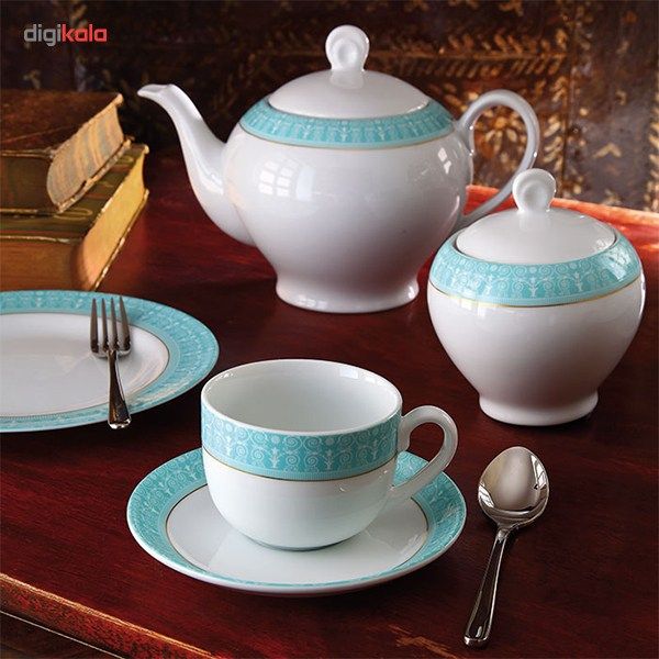 سرویس 102 پارچه چینی زرین ایران سری ایتالیا اف مدل سپید صدف درجه یک