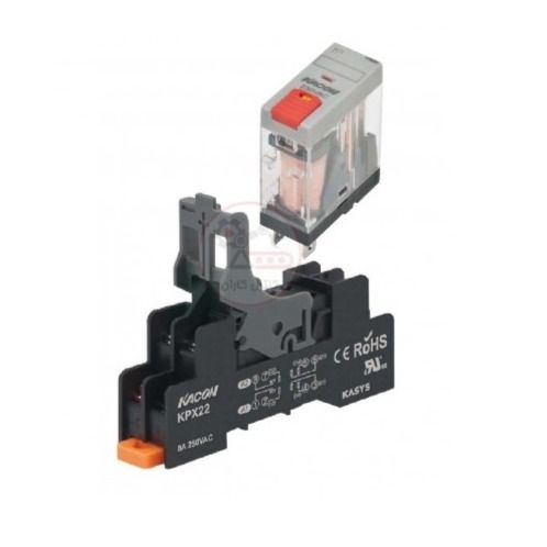 رله کاکن کاسیس 230VAC تک کنتاکت 10 آمپر KASYS KACON K706-1PLT بهمراه پایه KPX12