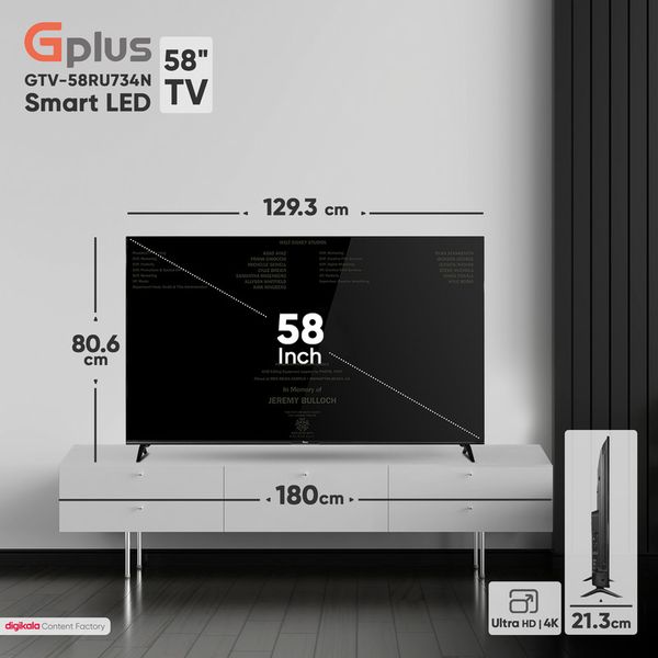 تلویزیون ال ای دی هوشمند جی پلاس مدل GTV-58RU734N سایز 58 اینچ