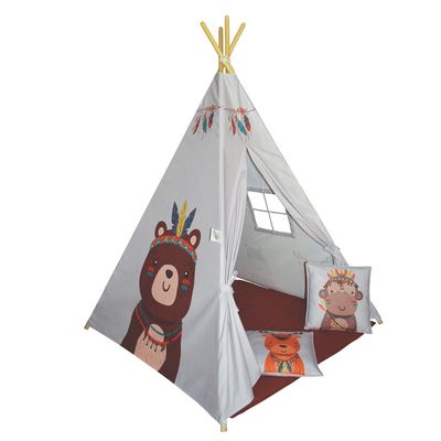 چادر بازی کودک مدل سرخپوستی طرح حیوانات کد PT528