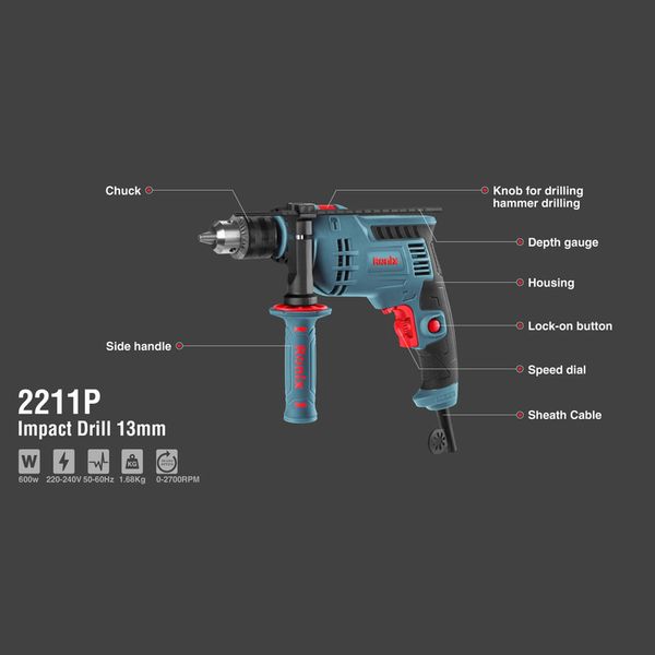 دریل چکشی رونیکس مدل 2211P