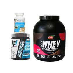 پودر پروتئین شکلات کاله پرو - 1800 گرم به همراه پودر کراتین میکرونایز بی پی آی - 300 گرم به همراه سافت ژل امگا 3 1000 میلی گرمی