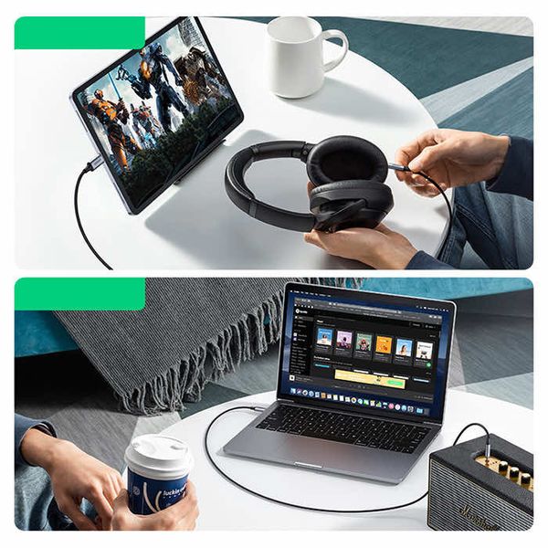 کابل تبدیل USB-C به جک 3.5mm یوگرین مدل CM450-20192 طول 1 متر