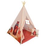 چادر بازی کودک مدل سرخپوستی طرح حیوانات PT519