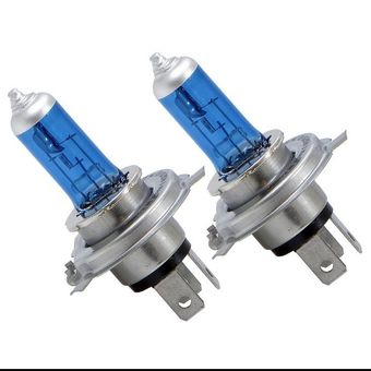 لامپ هالوژن طرح زنون سفید یخی خودرو مدل H4 / 12V / 90-100W بسته 2 عددی